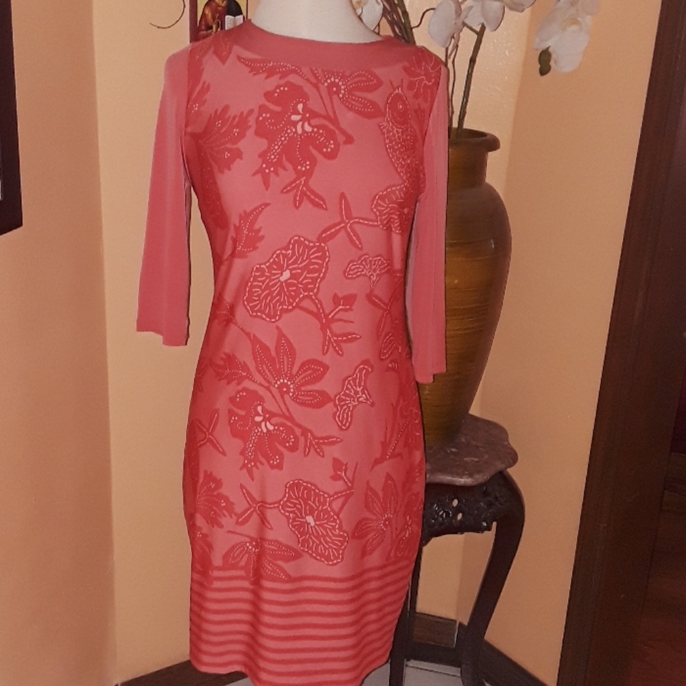 Very Vollbrach orange stretch dress sz S